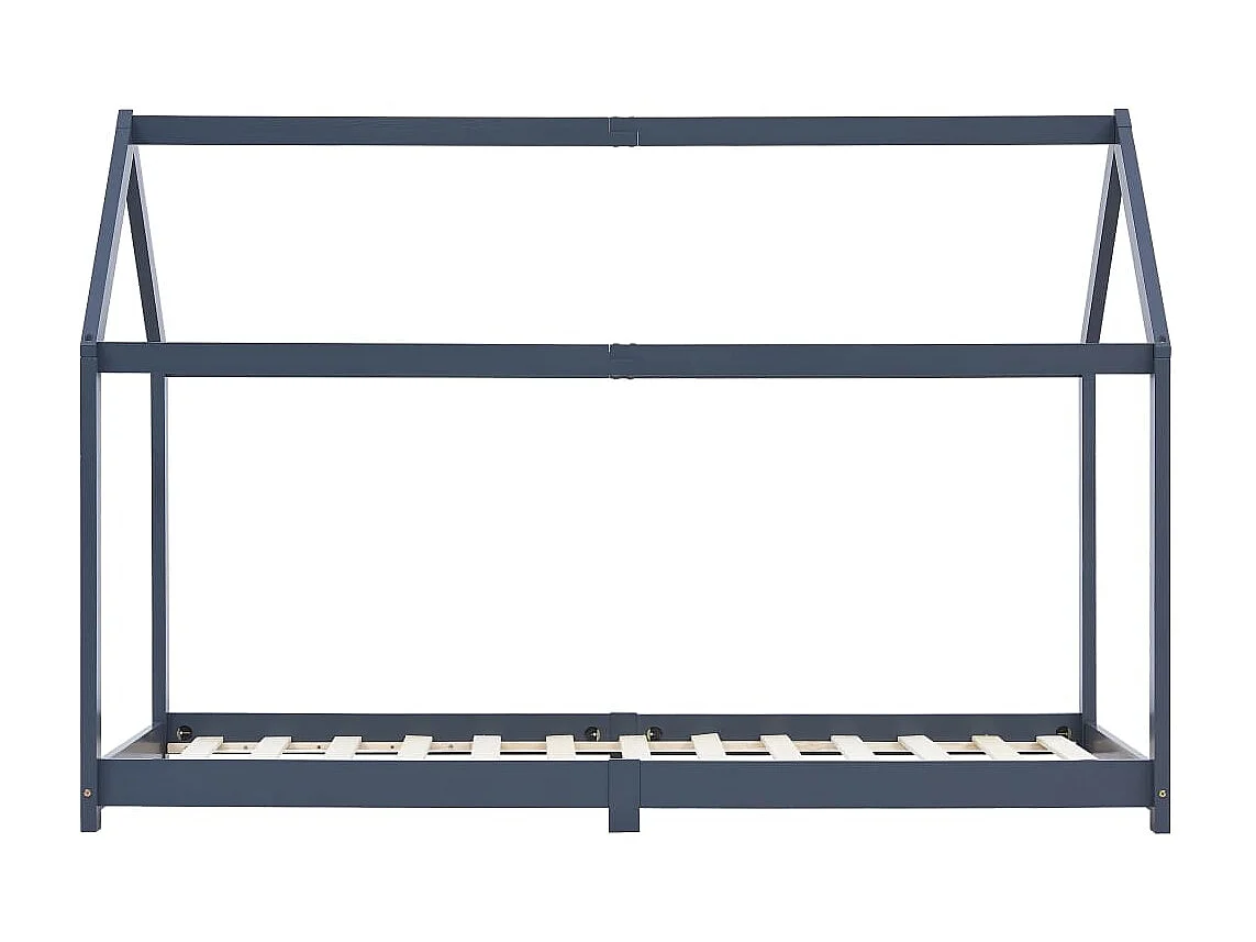 Lit-90x200 cm d'enfant Gris Bois de pin massif EGGB92842