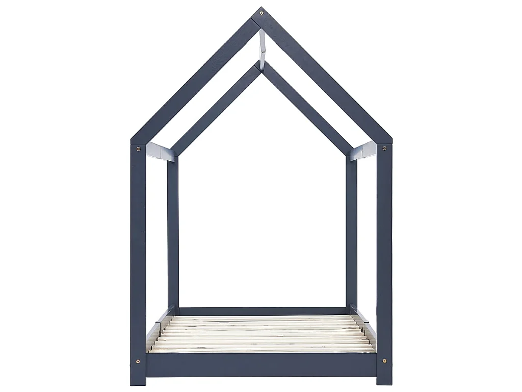 Lit-90x200 cm d'enfant Gris Bois de pin massif EGGB92842