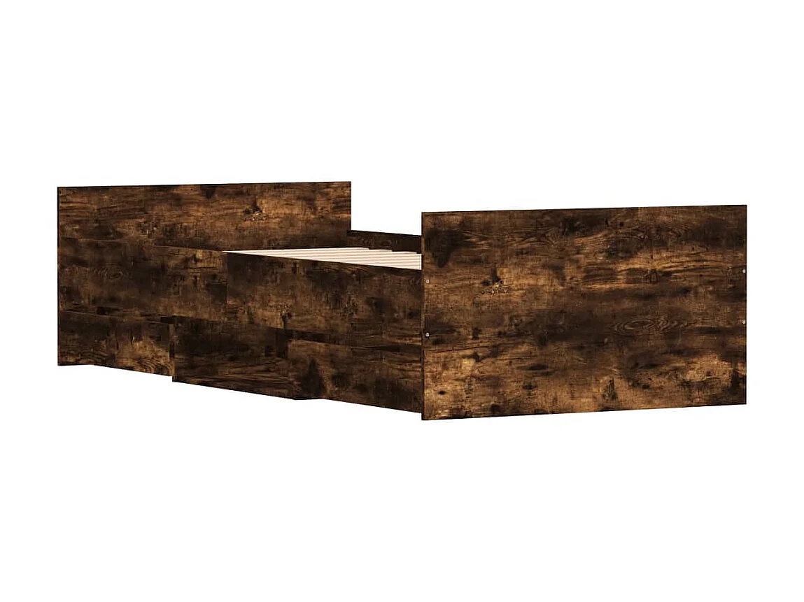 Bedframe met hoofd- en voeteneinde gerookt eiken 90x200 cm NL94884
