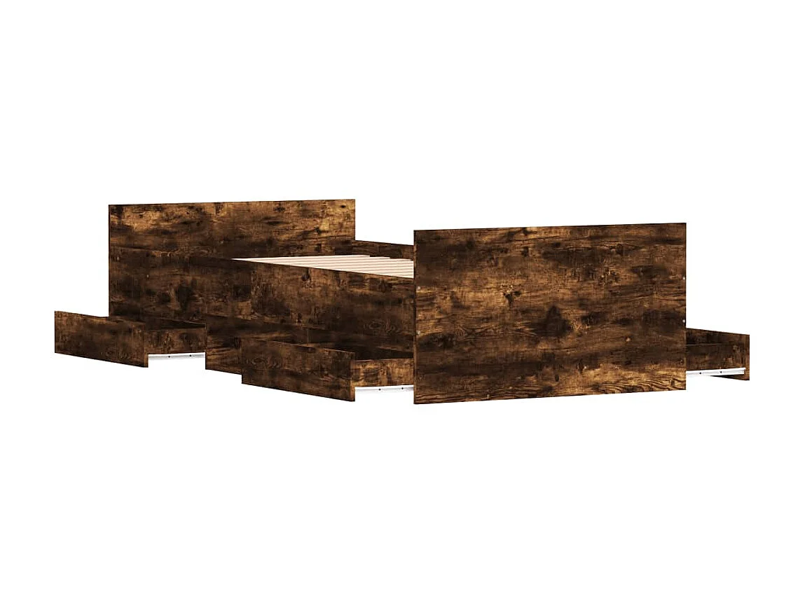 Bedframe met hoofd- en voeteneinde gerookt eiken 90x200 cm NL94884