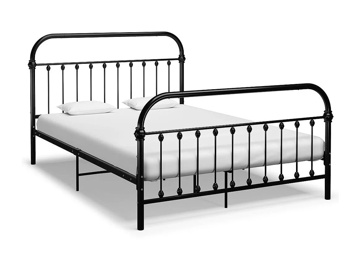Cama em metal 140x200 cm preto PT408737