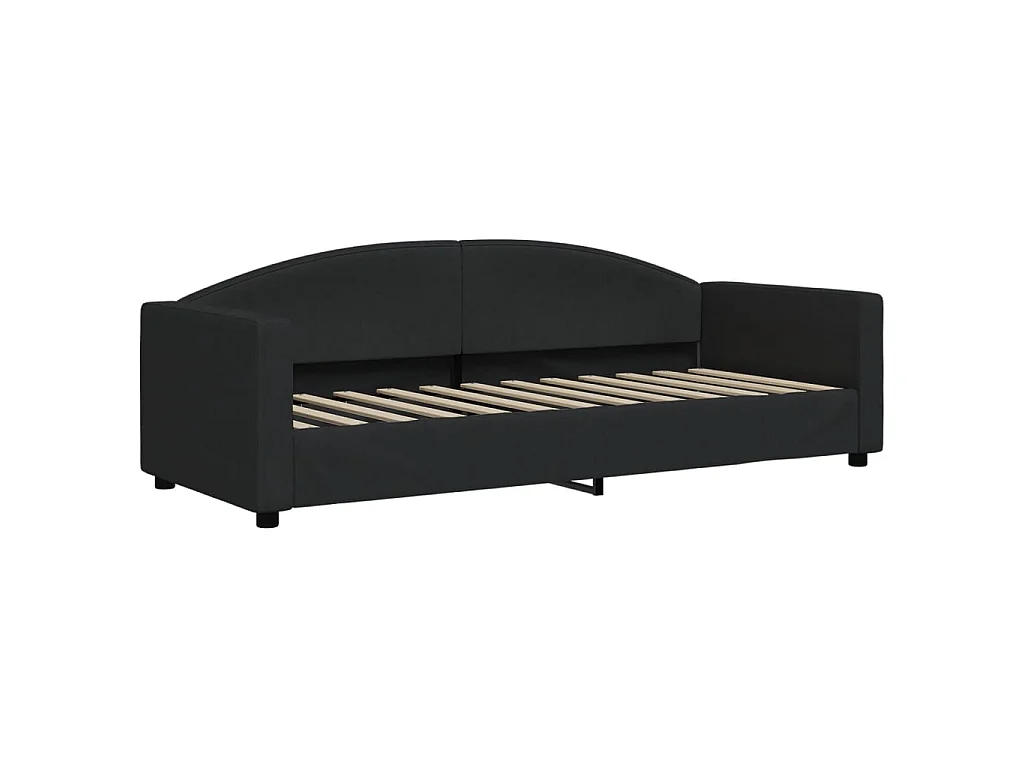 Cama 90x200 cm tela negro ES25795