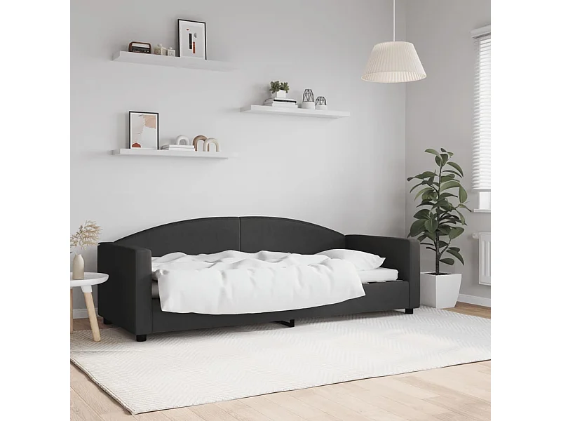 Lit-80x200 cm de repos noir tissu EGGB19480