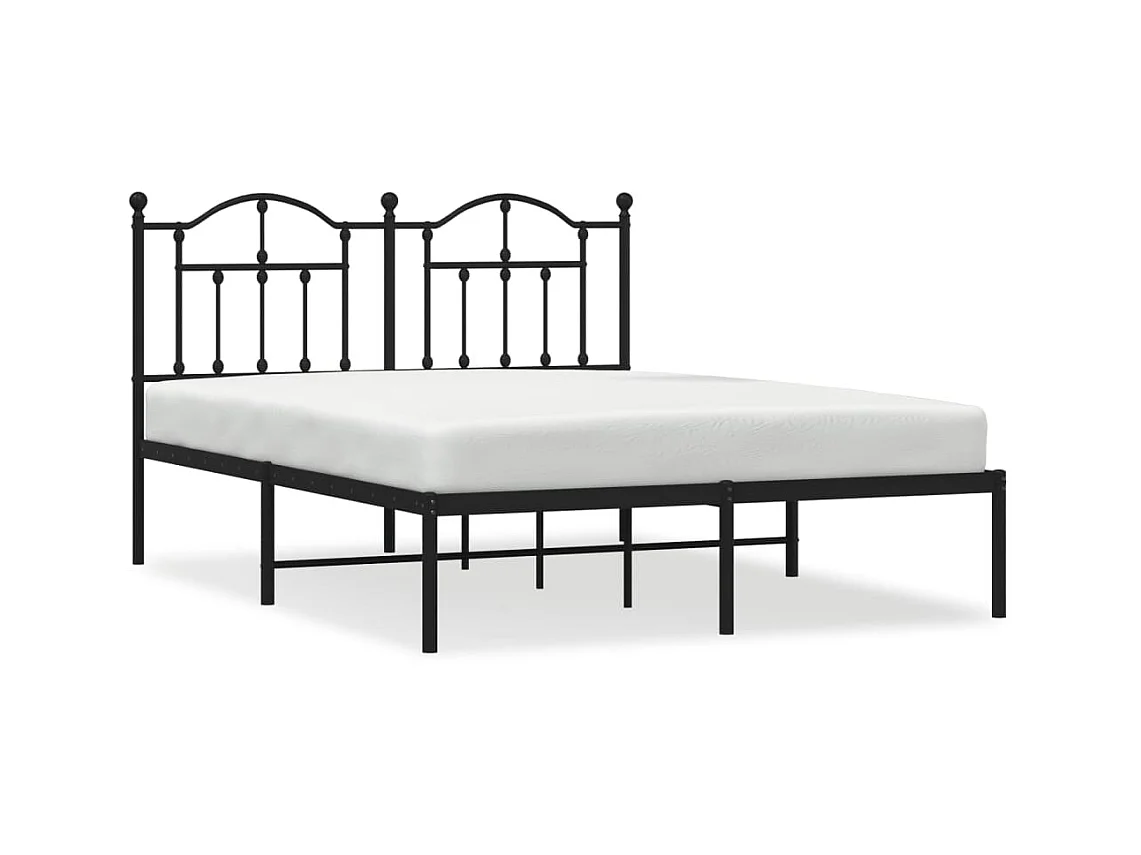 Cama 140x190 cm con cabecero metal negro ES34396