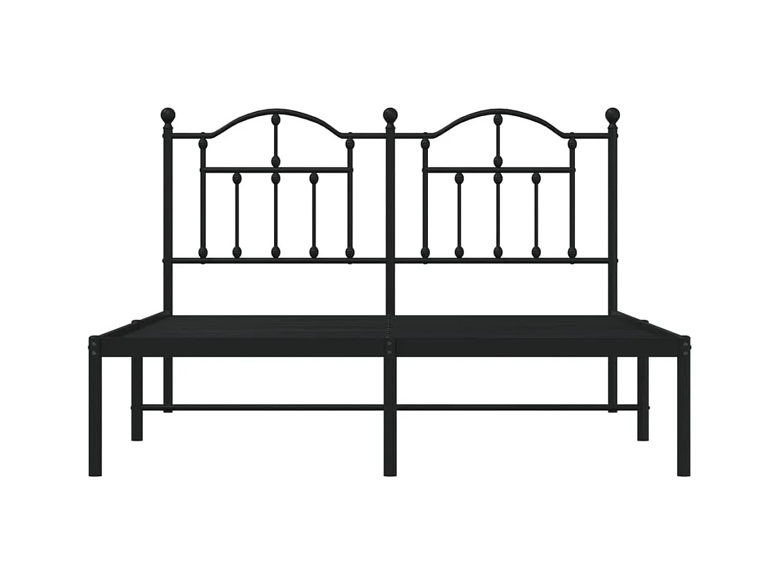 Cama 140x190 cm con cabecero metal negro ES34396