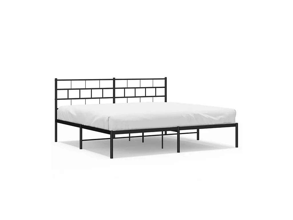 Cama 180x200 cm con cabecero metal negro ES97127