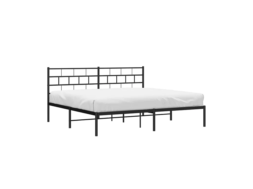 Cama 180x200 cm con cabecero metal negro ES97127