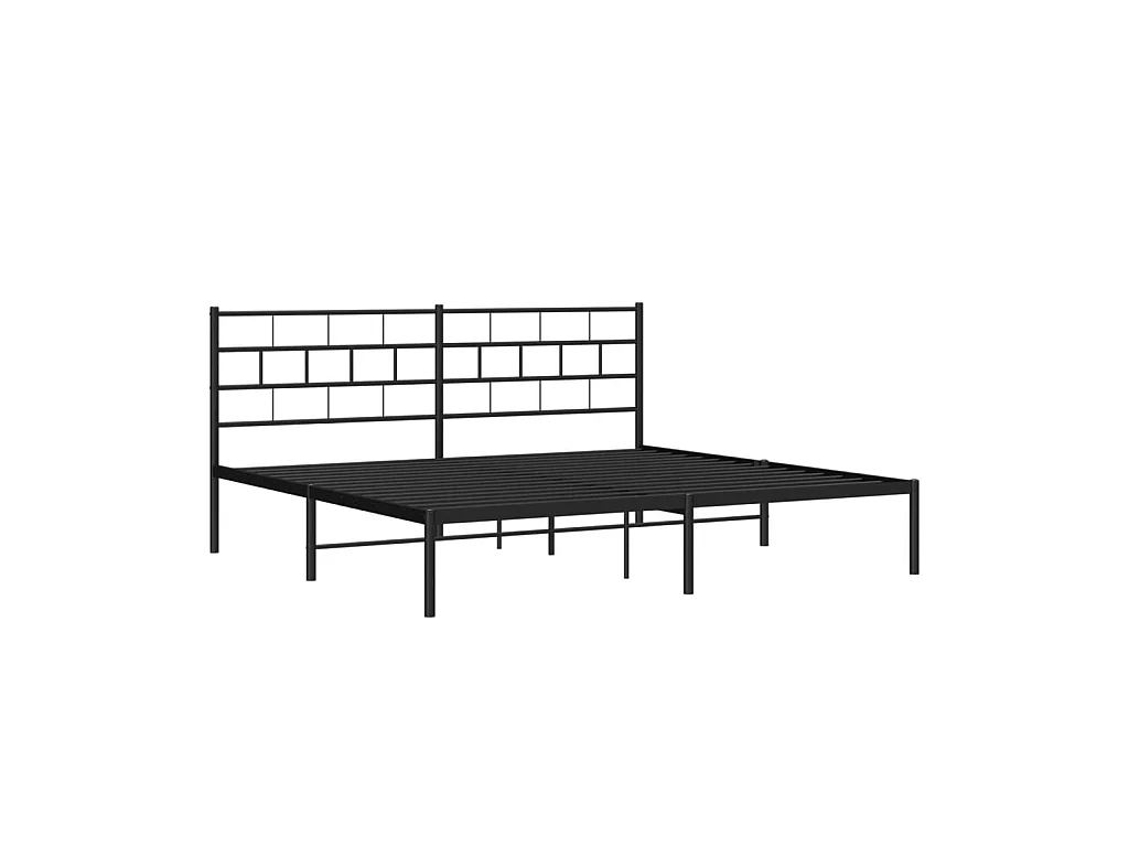 Cama 180x200 cm con cabecero metal negro ES97127