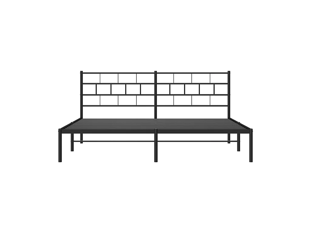 Cama 180x200 cm con cabecero metal negro ES97127
