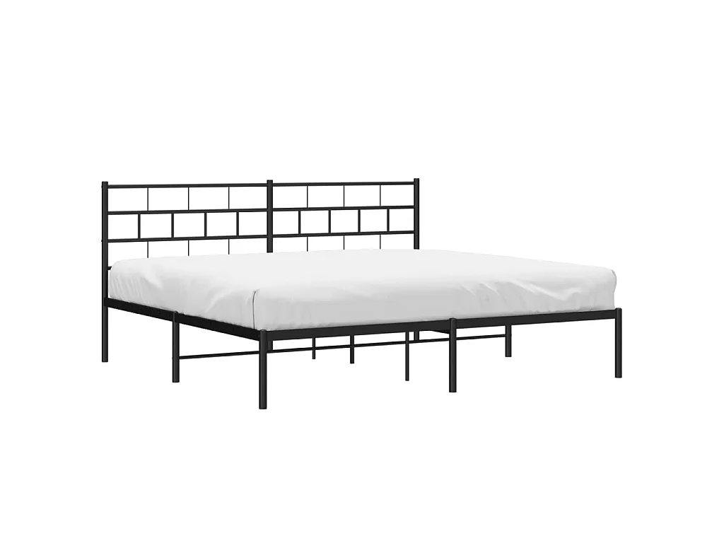 Bedframe met hoofdbord metaal zwart 180x200 cm NL42230