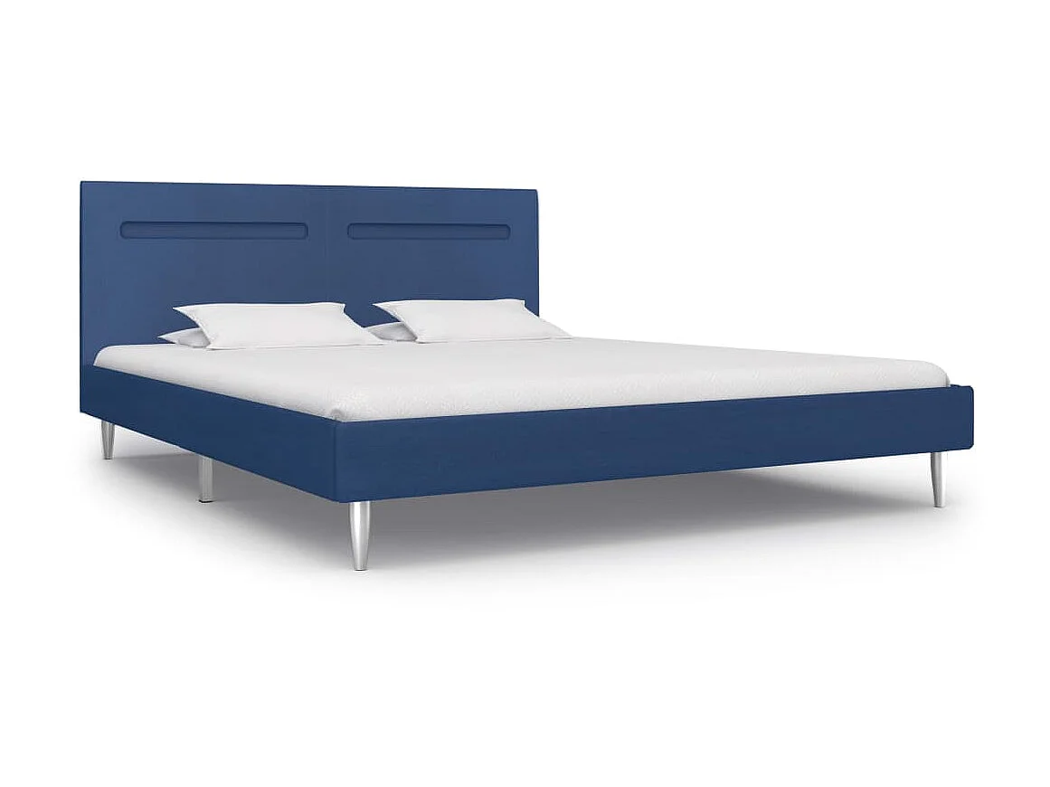 Lit-180x200 cm avec LED Bleu Tissu EGGB24282