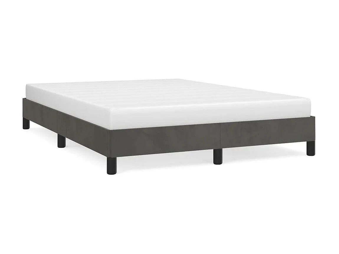 Cama 140x190 cm veludo cinzento-escuro PT247332
