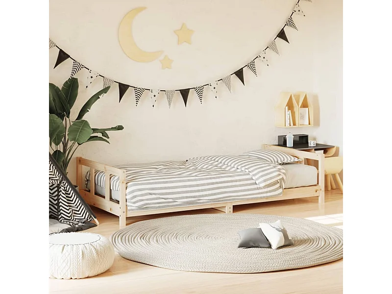 Lit-90x190 cm pour enfant Bois de pin massif EGGB81270