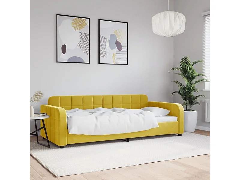 Lit-90x200 cm de repos jaune velours EGGB50366