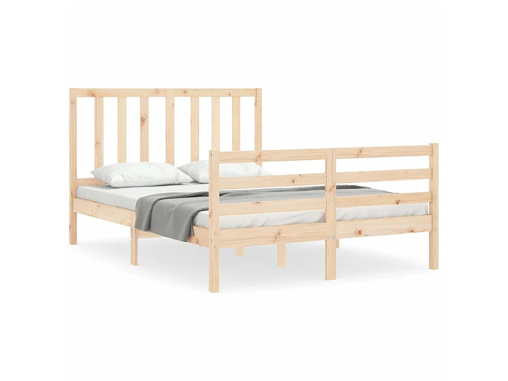 Lit-120x190 cm avec tête de lit petit double bois massif EGGB45591