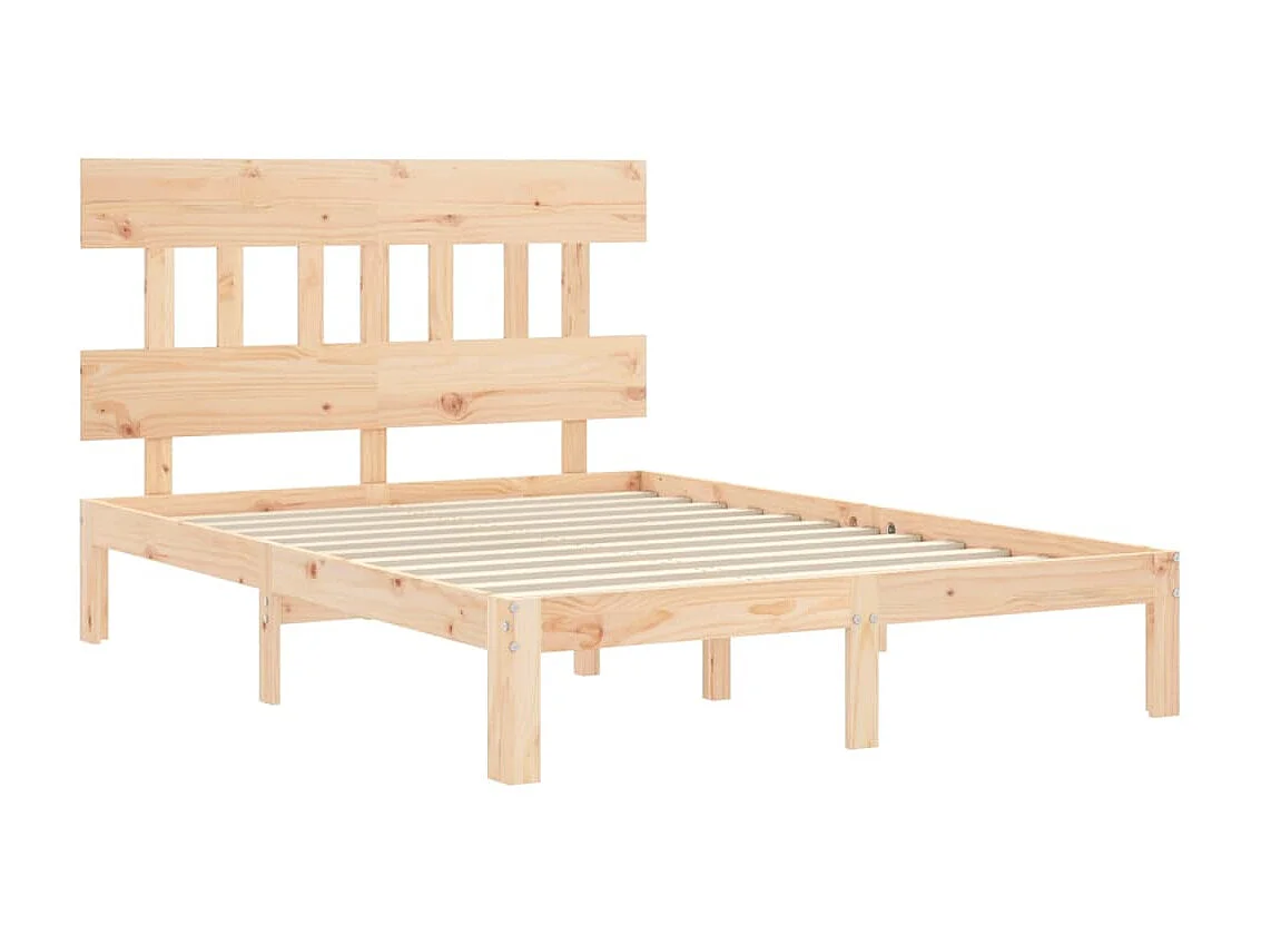 Cama com cabeceira 140x190 cm madeira maciça PT823032