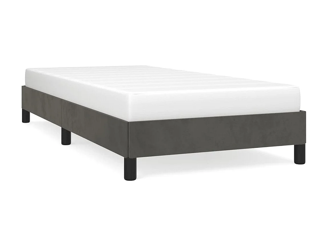 Cama 90x200 cm de terciopelo gris oscuro ES90639