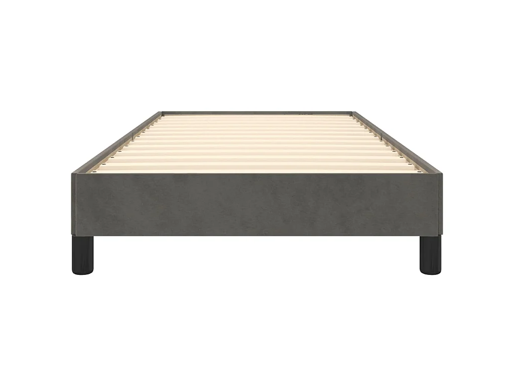 Cama 90x200 cm de terciopelo gris oscuro ES90639
