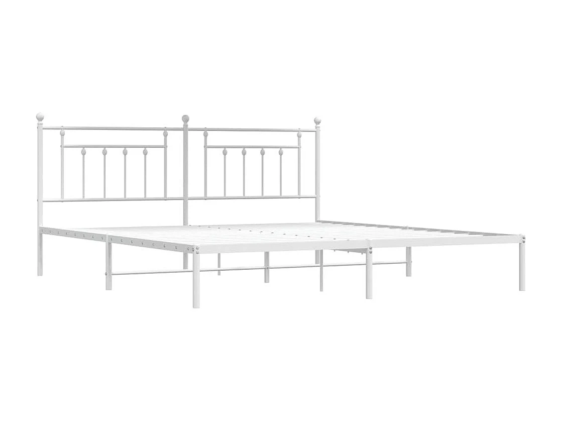 Cama com cabeceira 200x200 cm metal branco PT990112