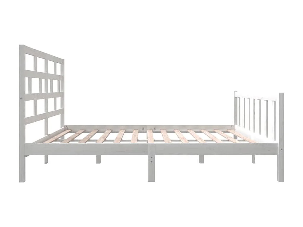 Lit-140x200 cm Blanc Bois de pin massif EGGB40744