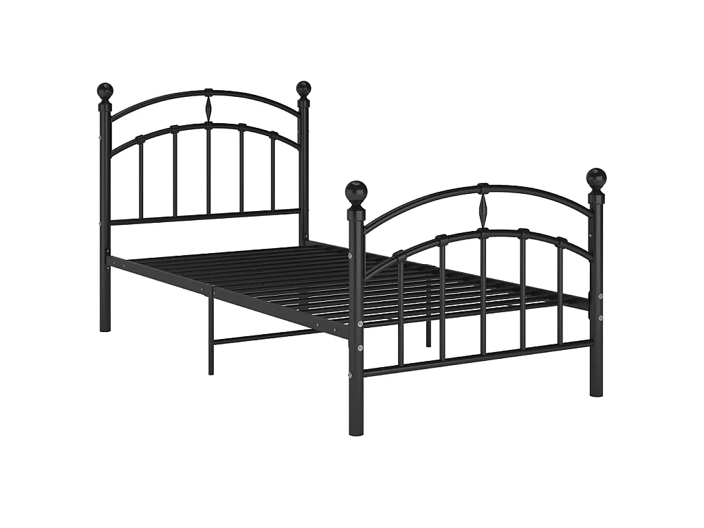 Cama 100x200 cm de metal negro ES53068