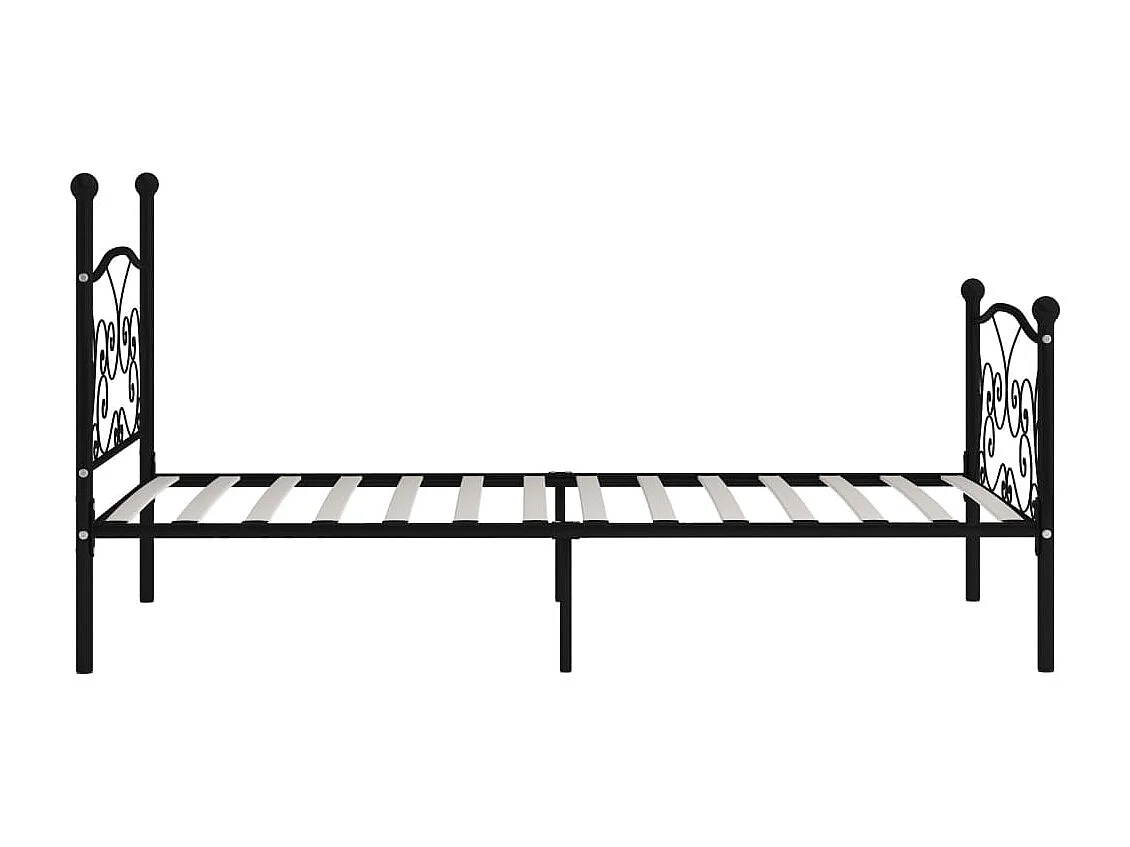 Cama com estrado de ripas 90x200 cm metal preto PT373280