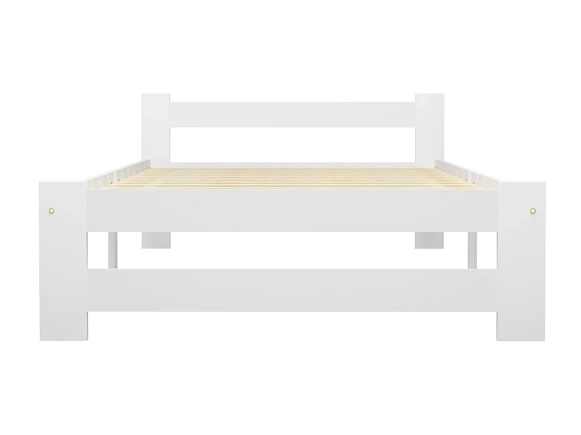 Lit-100x200 cm Blanc Bois de pin massif EGGB62059