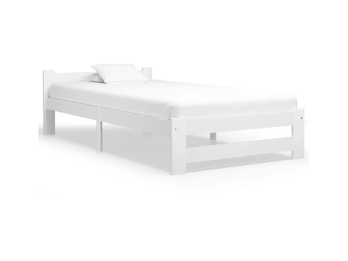 Bedframe massief grenenhout wit 100x200 cm NL96675
