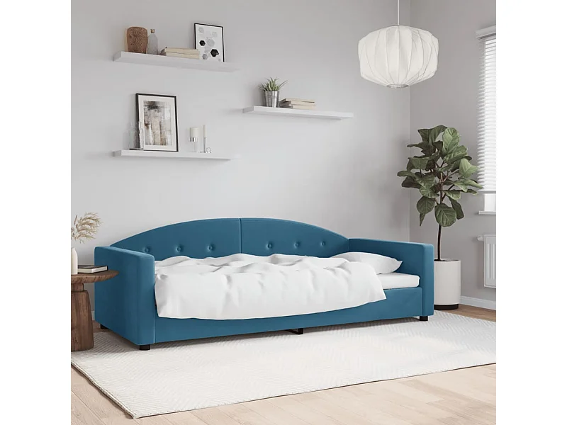 Sofá-cama 90x200 cm veludo azul PT737835