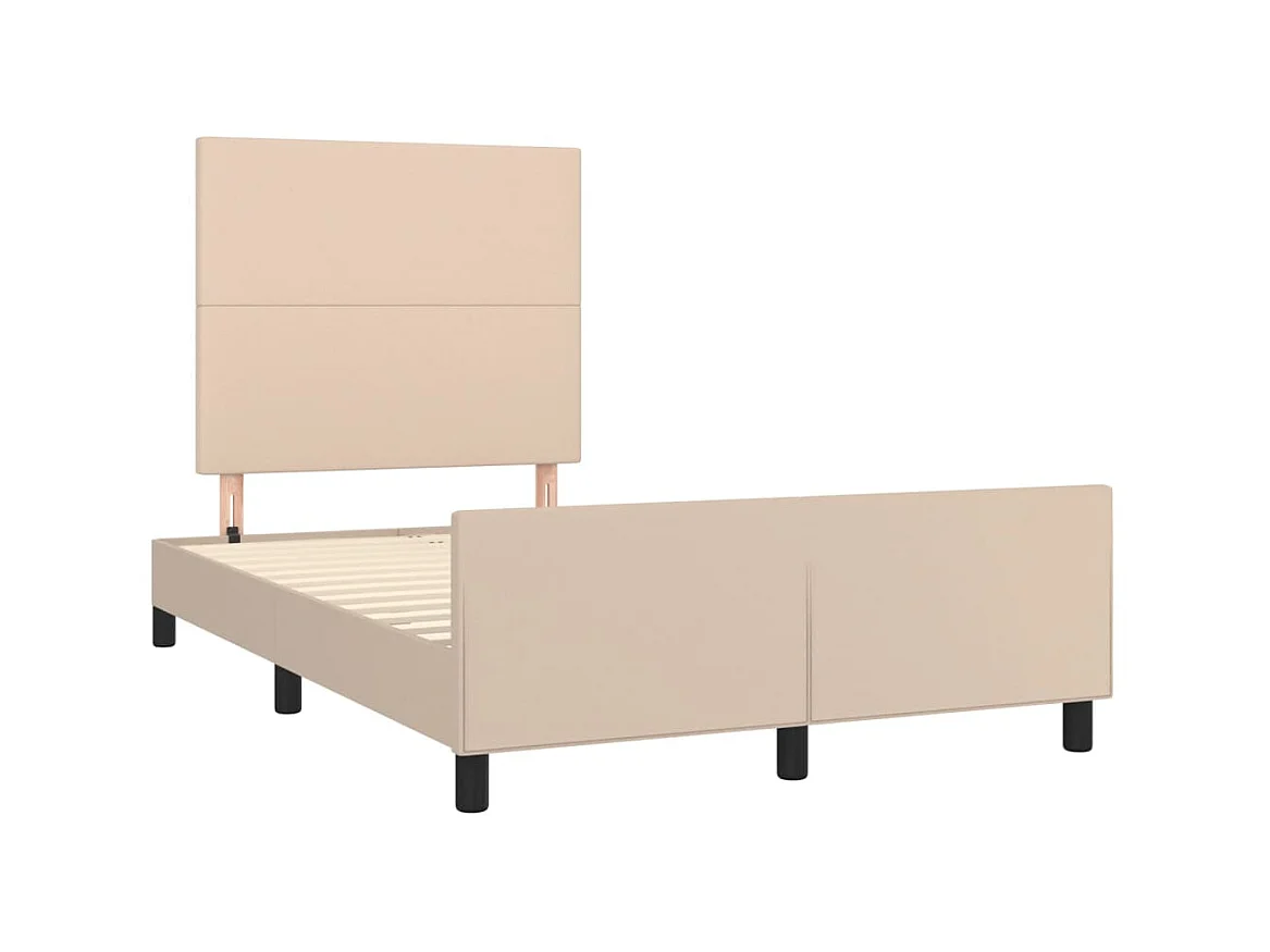 Lit-120x200 cm avec tête de lit Cappuccino Similicuir EGGB46533