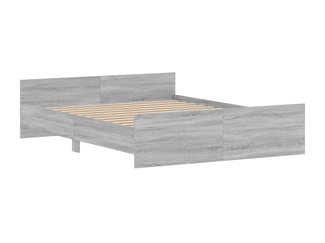 Lit-160x200 cm tête de lit et pied de lit sonoma gris EGGB21122