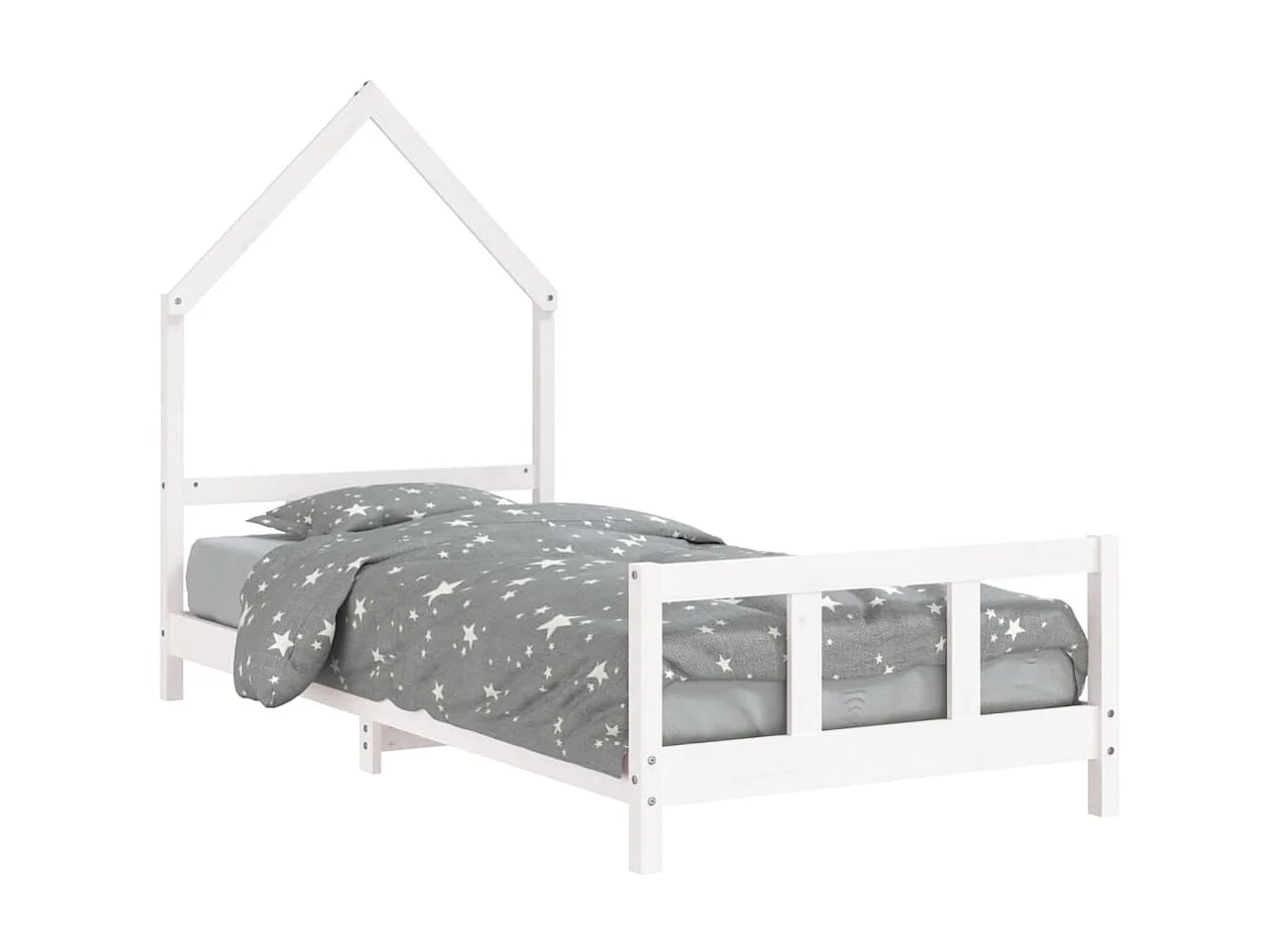 Cama infantil 90x190 cm pinho maciço branco PT846110