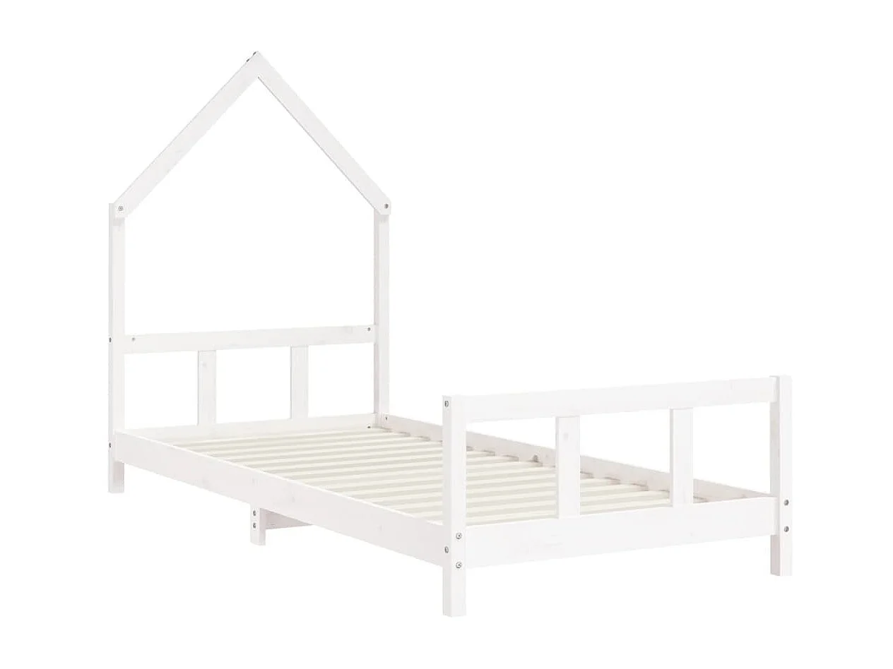 Cama infantil 90x190 cm pinho maciço branco PT846110