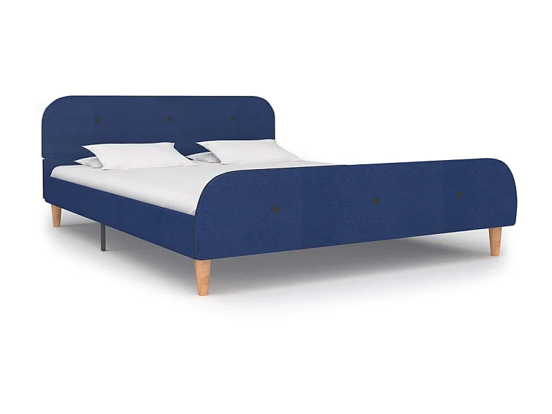 Cama 140x200 cm tecido azul PT746305