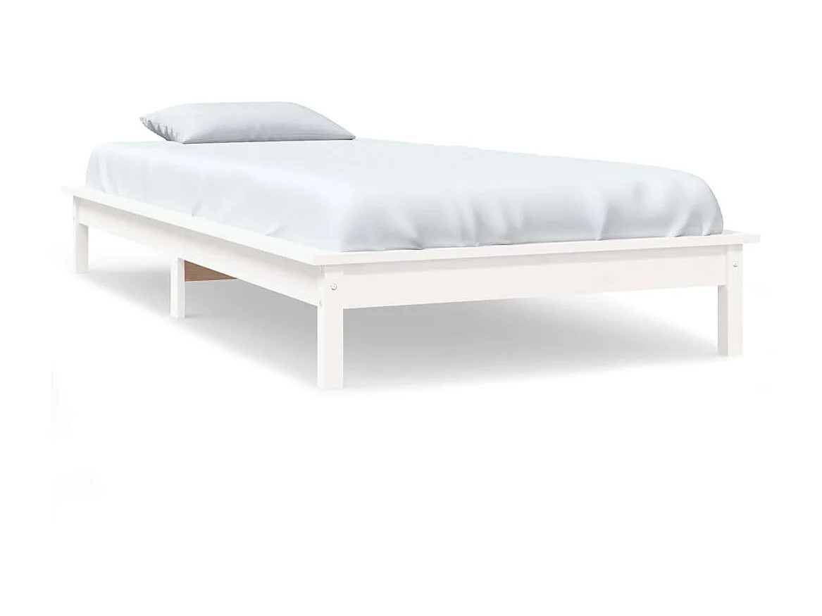 Cama 90x200 cm madera maciza de pino blanco ES23827