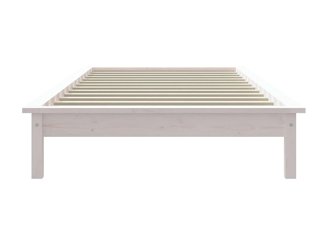 Cama 90x200 cm pinho maciço branco PT261019