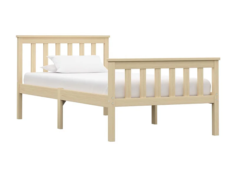 Lit-100x200 cm bois clair bois de pin massif EGGB50482