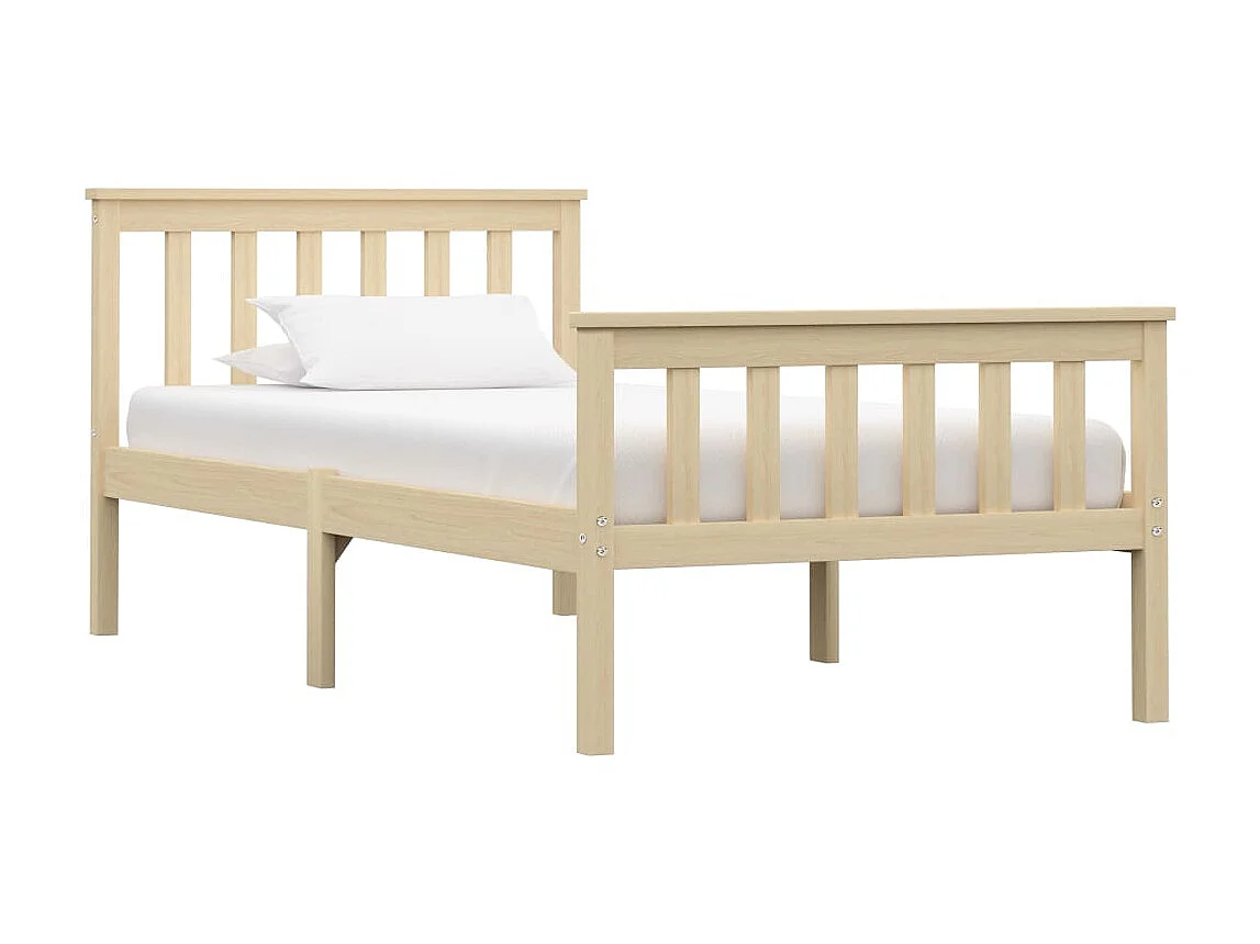 Lit-100x200 cm bois clair bois de pin massif EGGB50482