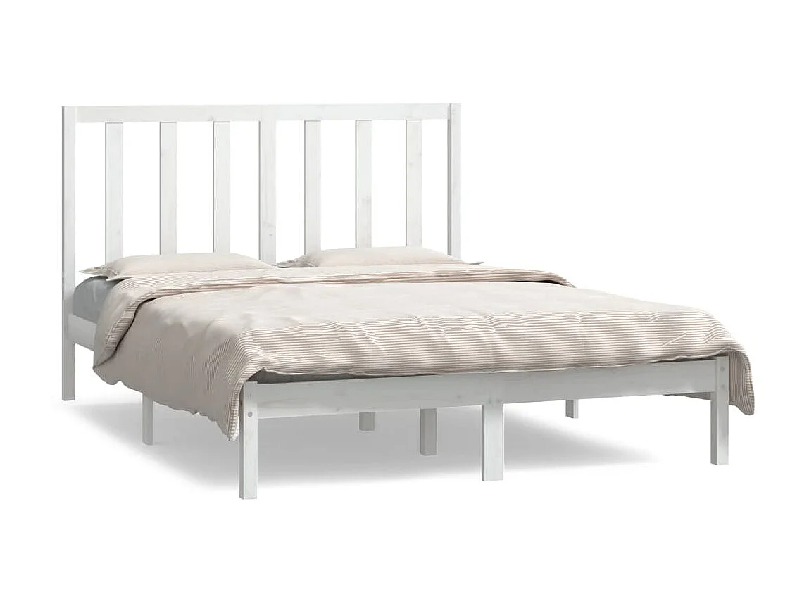 Bedframe massief grenenhout wit 140x190 cm NL63819