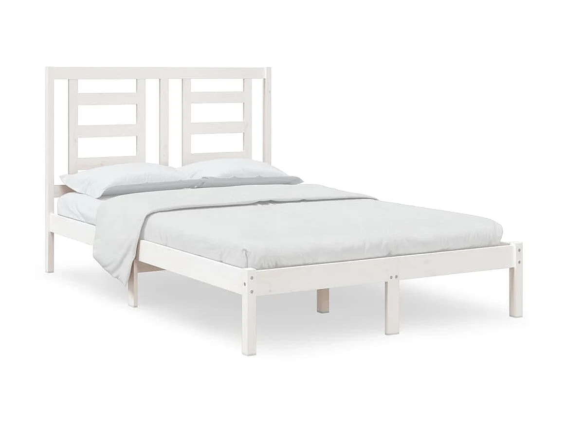 Lit-120x200 cm Blanc Bois de pin massif EGGB27102