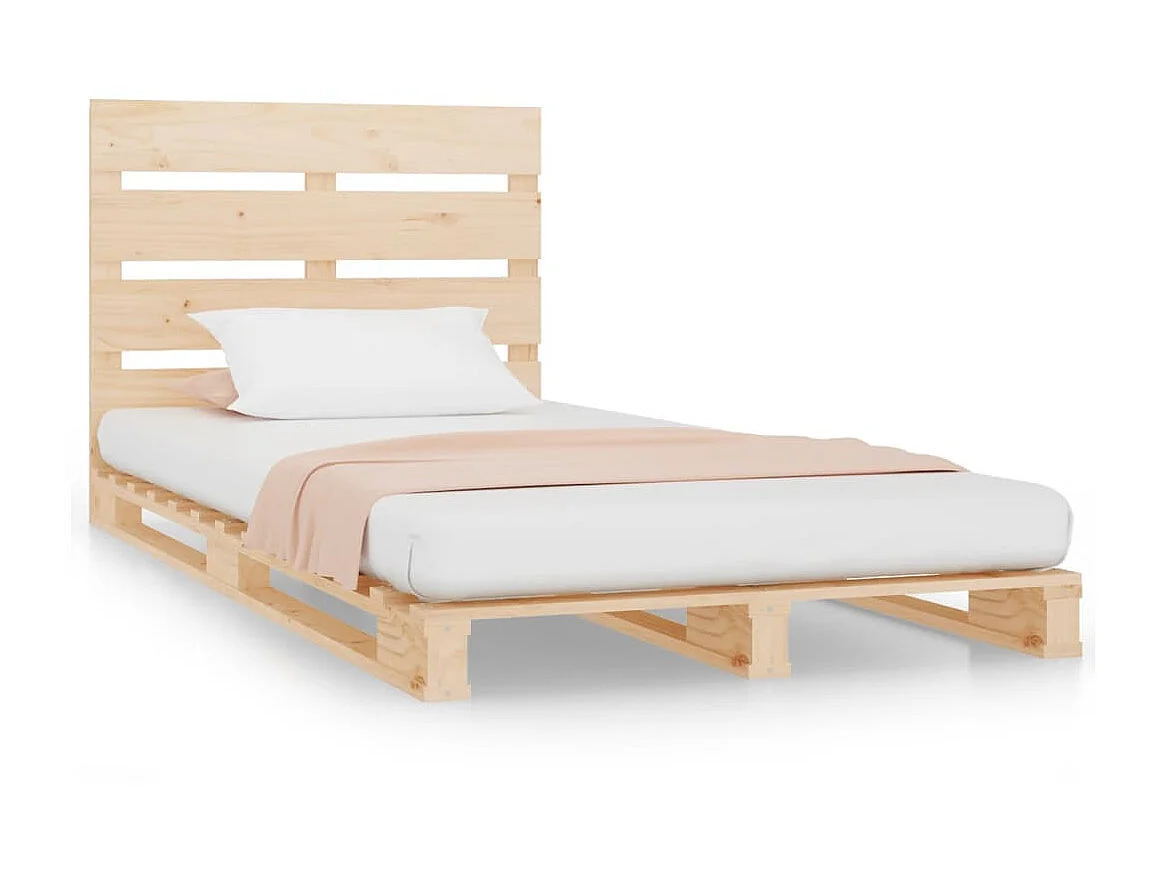 Lit-75x190 cm Bois pin massif Petit simple EGGB45555