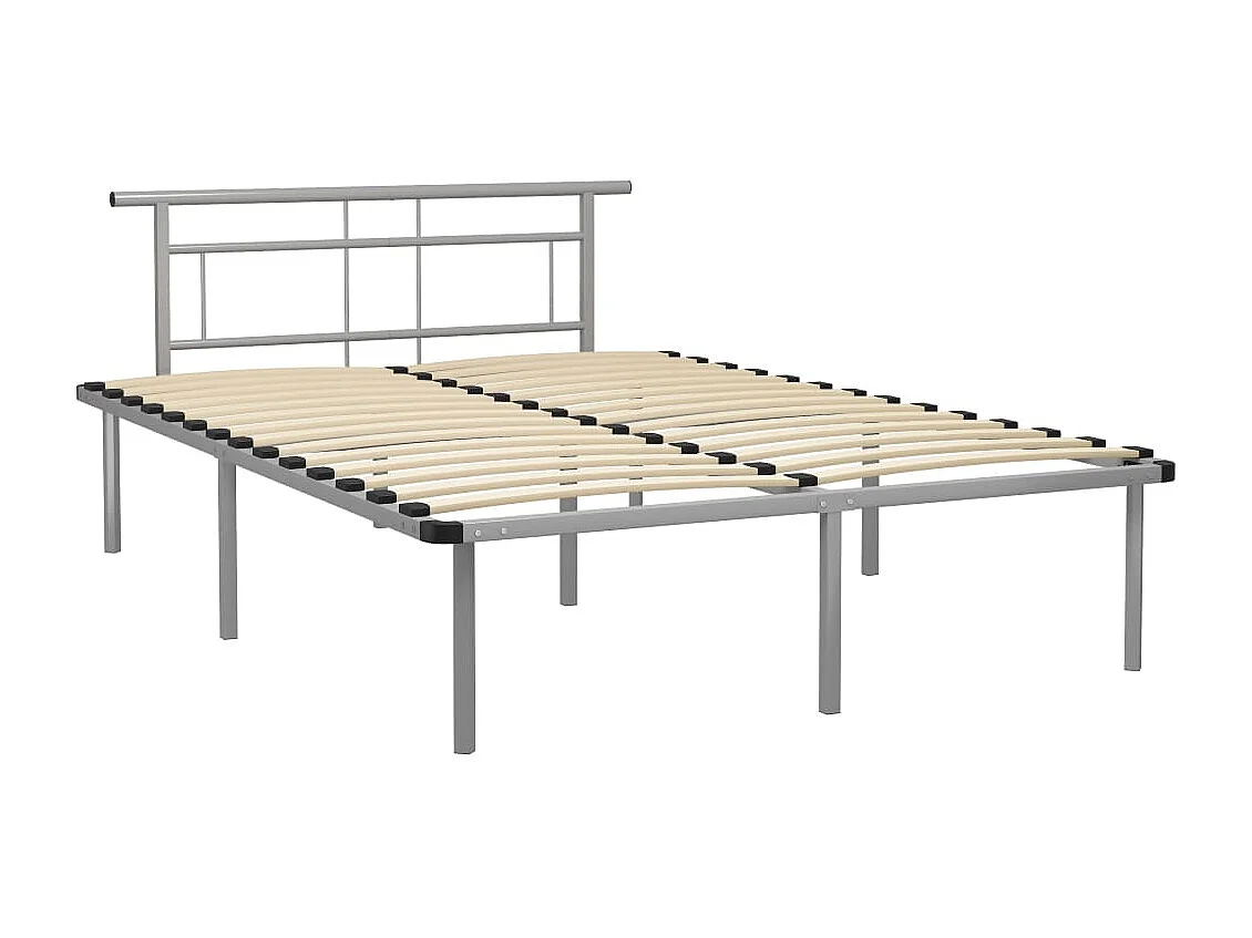 Cama 140x200 cm de metal gris ES90694