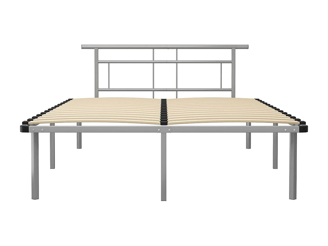 Cama 140x200 cm de metal gris ES90694
