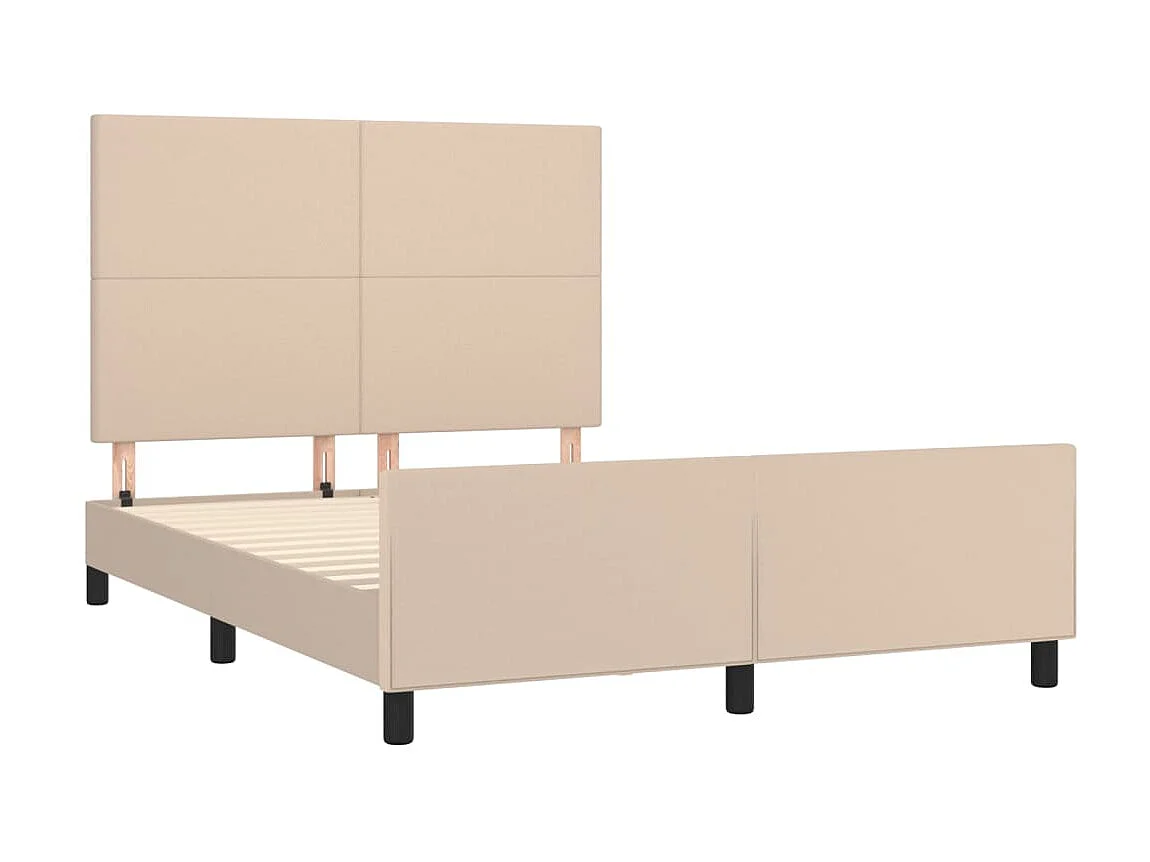 Cama 140x200 cm cabecero cuero sintético capuchino ES64475