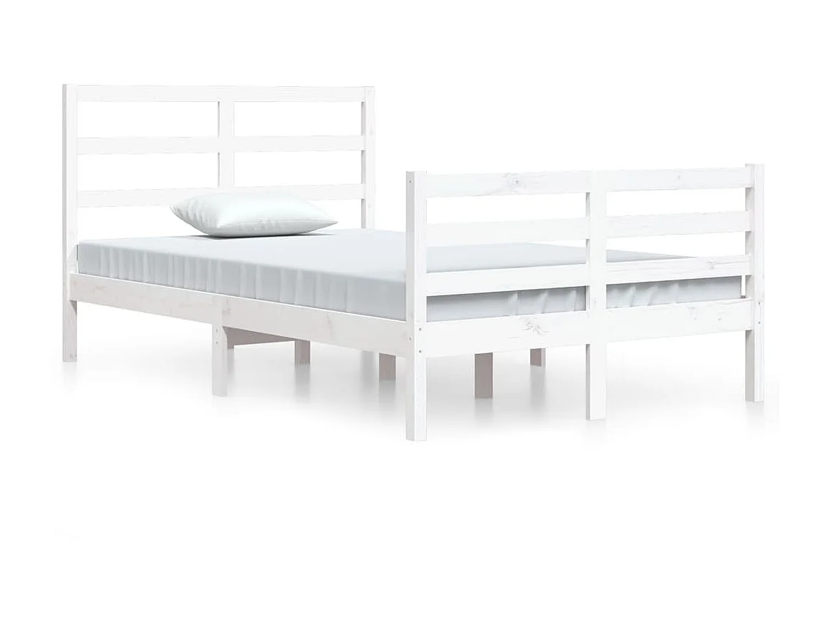 Cama 120x200 cm madera maciza de pino blanco ES77079