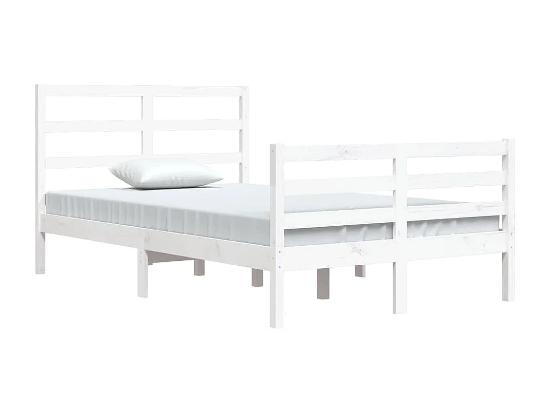 Lit-120x200 cm Blanc Bois de pin massif EGGB89495