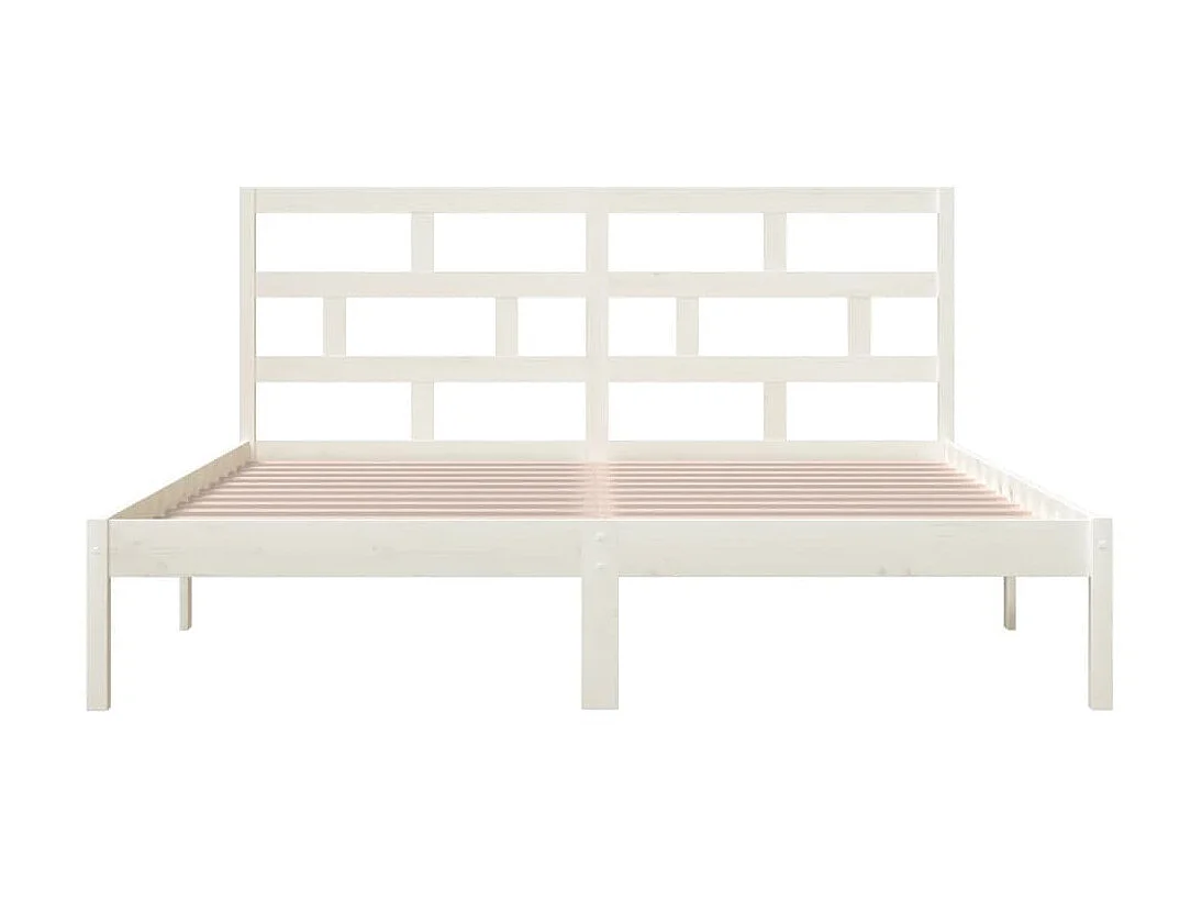 Cama 160x200 cm madeira de pinho maciça branco PT645061