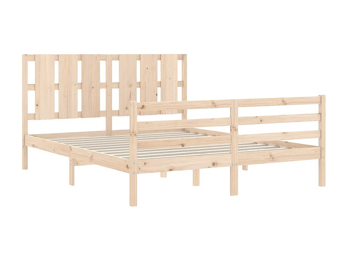 Lit-160x200 cm avec tête de lit bois massif EGGB19235