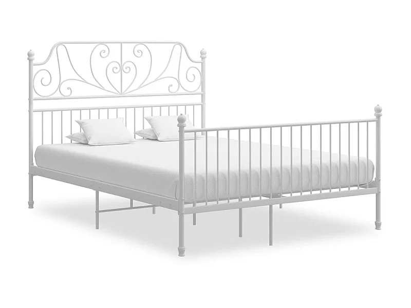 Cama 160x200 cm de metal blanco ES21286