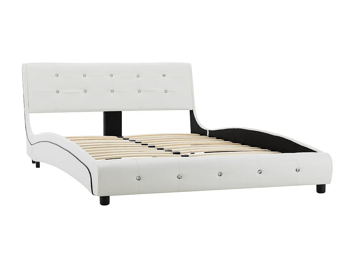 Cama 120x200 cm couro artificial branco PT477315